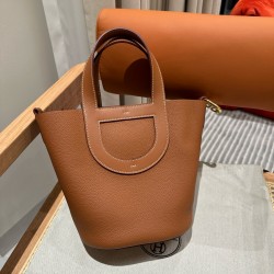 에르메스 Hermes in the loop 18cm Clemence 1H Toffee/gold