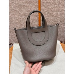 에르메스 Hermes in the loop 18cm Clemence 8F Gris etain/silver