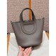 에르메스 Hermes in the loop 18cm Clemence 8F Gris etain/silver