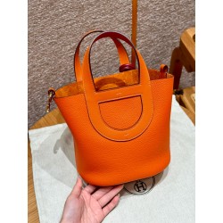 에르메스 Hermes in the loop 18cm Clemence 8V Orange poppy/gold