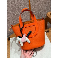 에르메스 Hermes in the loop 18cm Clemence 9J Feu/gold