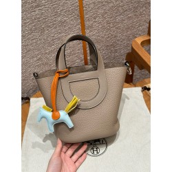 에르메스 Hermes in the loop 18cm Clemence 81 Gris touretlle/silver