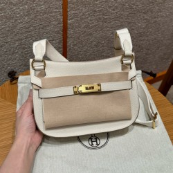 에르메스 Hermes Jypsiere mini 23cm evercolor 10 Craie/gold