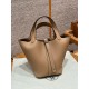 에르메스 Hermes Picotin lock 18cm clemence 0M Chai/silver