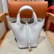 에르메스 Hermes Picotin lock 18cm clemence 01 Blanc/gold