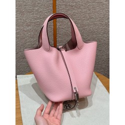 에르메스 Hermes Picotin lock 18cm clemence 3Q Rose sakura/sliver