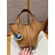 에르메스 Hermes Picotin lock 18cm clemence 4B Biscuit/sliver