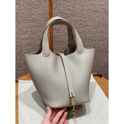 에르메스 Hermes Picotin lock 18cm clemence 8L Beton/gold