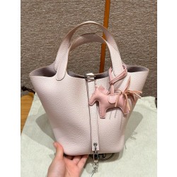 에르메스 Hermes Picotin lock 18cm clemence 09 Mauve pale/sliver