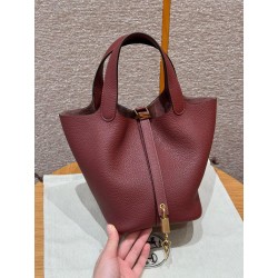 에르메스 Hermes Picotin lock 18cm clemence 57 Bordeaux/gold