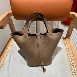 에르메스 Hermes Picotin lock 18cm clemence D0 Beiga de Weimar/gold