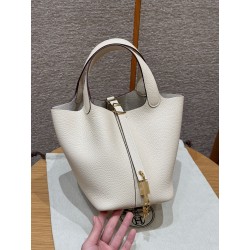 에르메스 Hermes Picotin lock 18cm clemence i2 Nata/gold