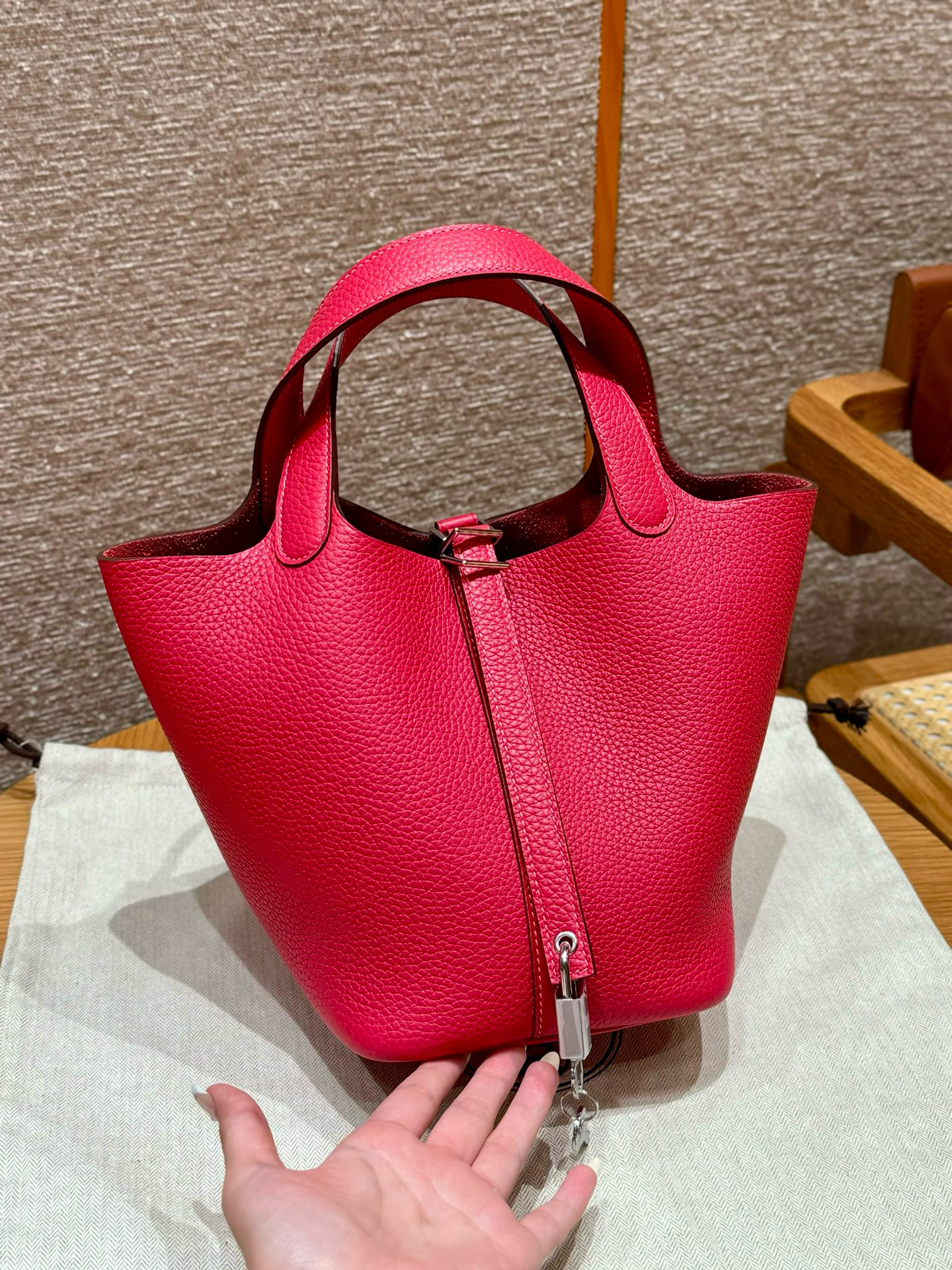 에르메스 Hermes Picotin lock 18cm clemence i6 Rose extreme/silver