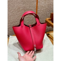 에르메스 Hermes Picotin lock 18cm clemence i6 Rose extreme/silver