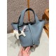 에르메스 Hermes Picotin lock 18cm clemence J7 Blue Lin/sliver