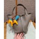 에르메스 Hermes Picotin lock 18cm clemence M8 Girs Asphalted/sliver