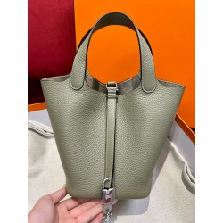 에르메스 Hermes Picotin lock 18cm clemence Q1 Sauge/silver