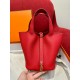 에르메스 Hermes Picotin lock 18cm clemence S5 Rouge Casaque/gold