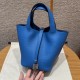 에르메스 Hermes Picotin lock 18cm clemence T7 Blue Hydra/silver