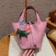 에르메스 Hermes Picotin lock 18cm clemence X9 Mauve/silver