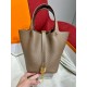 에르메스 Hermes Picotin Touch 18cm clemence and Matte Alligator 18 Etoupe/gold
