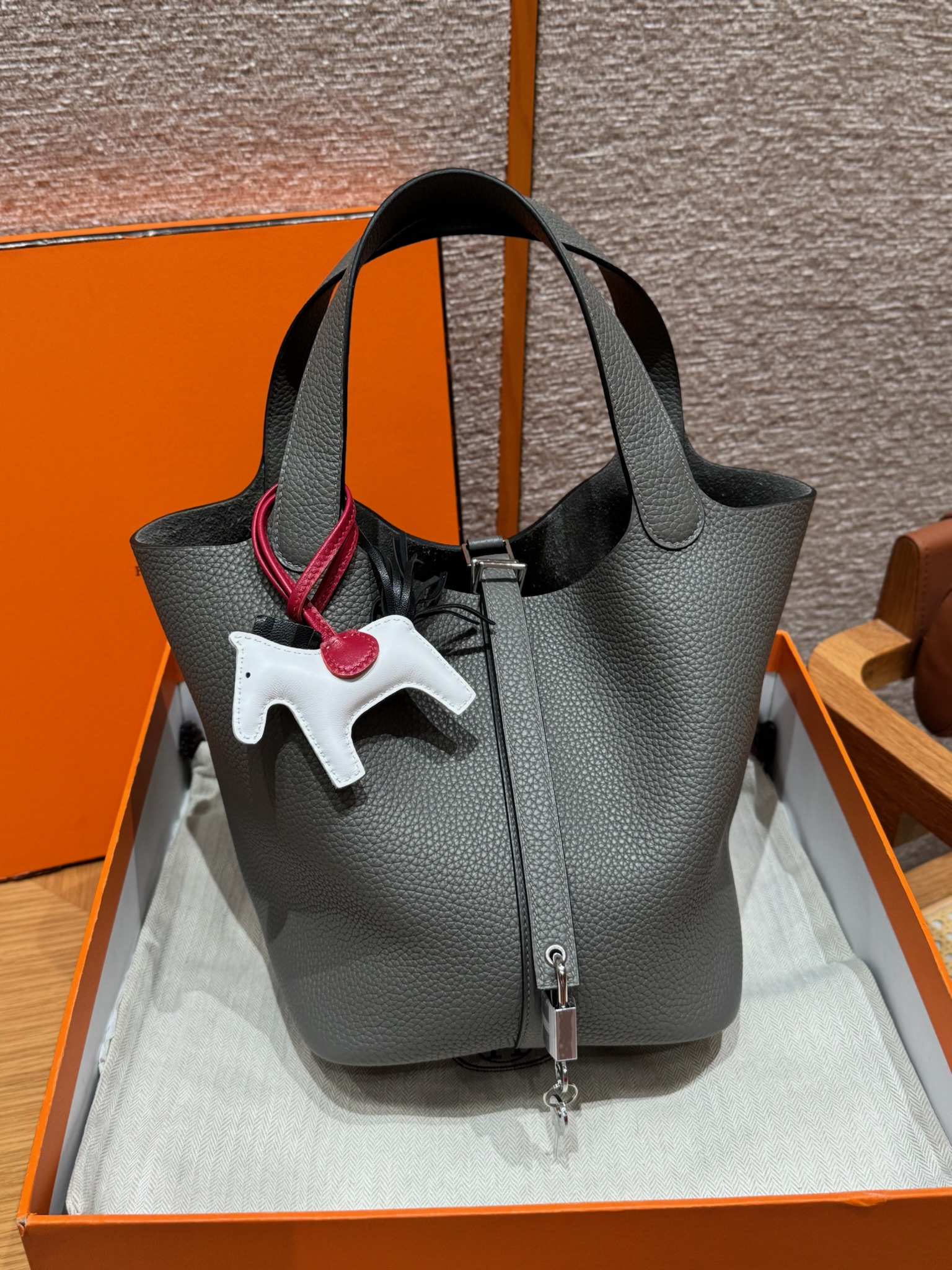 에르메스 Hermes Picotin lock 22cm clemence 0L Girs Meyer/silver