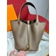 에르메스 Hermes Picotin Touch 22cm clemence and Matte Alligator 18 Etoupe/gold