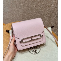 에르메스 Hermes Roulis 18cm Evercolor 09 Mauve pale/silver