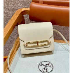 에르메스 Hermes Roulis 18cm Evercolor 10 Craie/gold