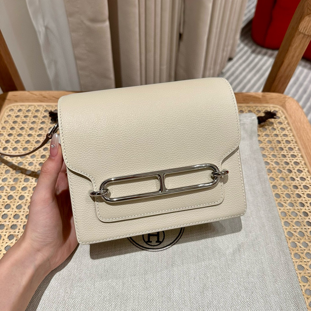 에르메스 Hermes Roulis 18cm Evercolor 10 Craie/silver