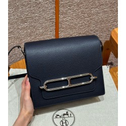 에르메스 Hermes Roulis 23cm Evercolor 2Z Blue nuit/silver