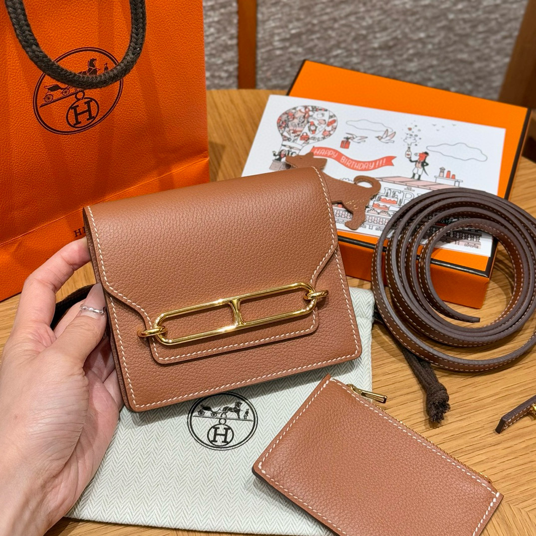 에르메스 Hermes Roulis slim12.5cm evercolor 37 Gold/gold