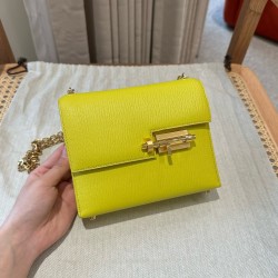 에르메스 Hermes Verrou 17cm Chèvre 9R Lime/gold