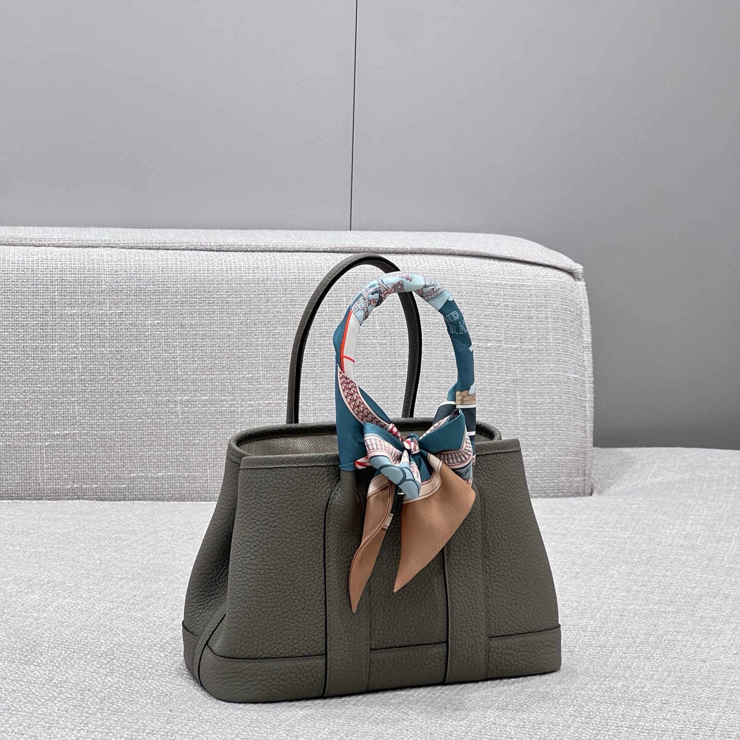 에르메스 Hermes Mini Garden party 23cm Germany Leather 0L Girs Meyer/silver