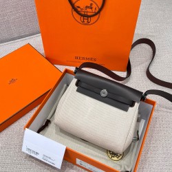 에르메스 Hermes Mini Herbag canvas 46 Ebene/silver