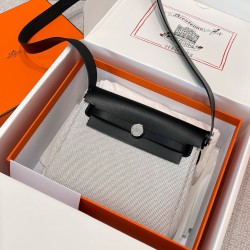 에르메스 Hermes Mini Herbag canvas panda/silver