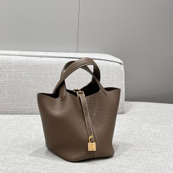 에르메스 Hermes Picotin 18cm TC 18 Etoupe/gold