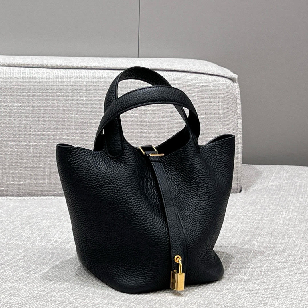 에르메스 Hermes Picotin 18cm TC 89 Noir/gold