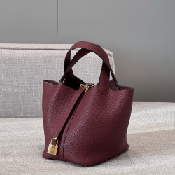 에르메스 Hermes Picotin 18cm TC carmine/gold