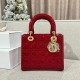 디올 Dior Lady 24cm 탑 핸들백 Wine red