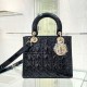디올 Dior Lady 24cm 탑 핸들백 Black