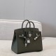 에르메스 Hermes Brikin 25cm Epsom C6 Vert girs/silver