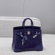 에르메스 Hermes Brikin 25cm France Hcp Alligator crocodile 9G Amethyst/silver