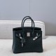 에르메스 Hermes Brikin 30cm France Hcp Porosus crocodile 60 Vert pochette/silver