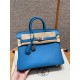 에르메스 Hermes Birkin 25cm Swift P3 Blue De Nord/Rose gold
