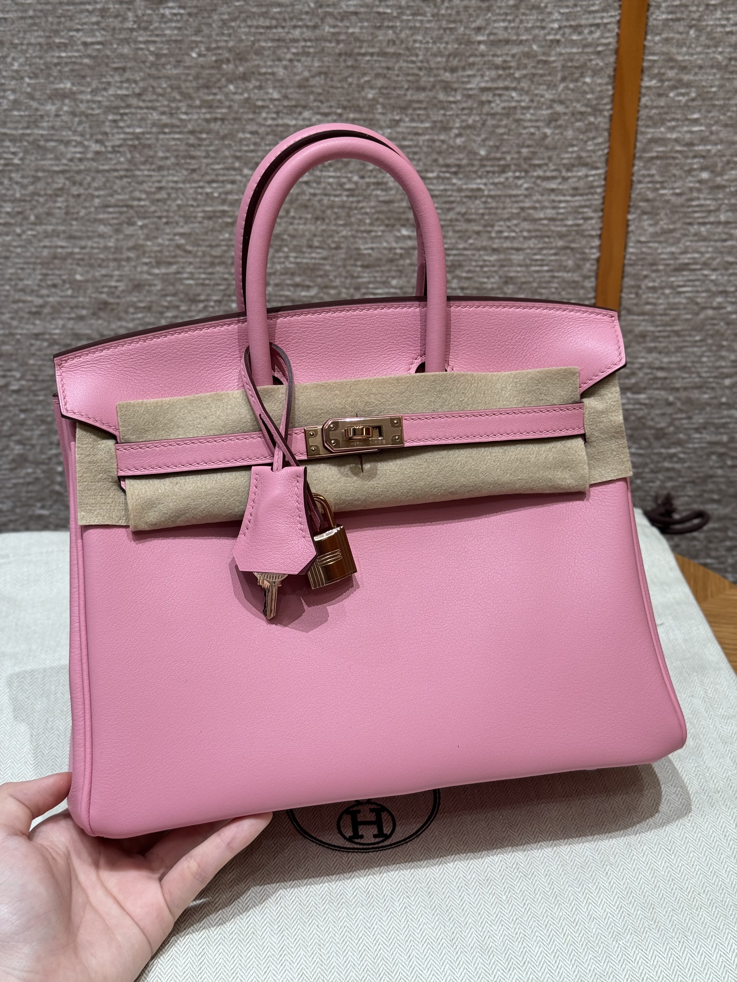 에르메스 Hermes Birkin 25cm Swift X9 Mauve/Rose gold