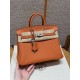 에르메스 Hermes Birkin 25cm Togo 93 Orange/silver