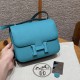 에르메스 Hermes Constance with mirror 19cm Epsom 7F Blue paon/silver