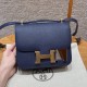 에르메스 Hermes Constance with mirror 19cm Epsom 73 Blue saphir/gold