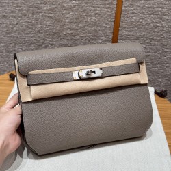 에르메스 Hermes kelly depeches 25cm Togo M8 Gris Asphalted/silver
